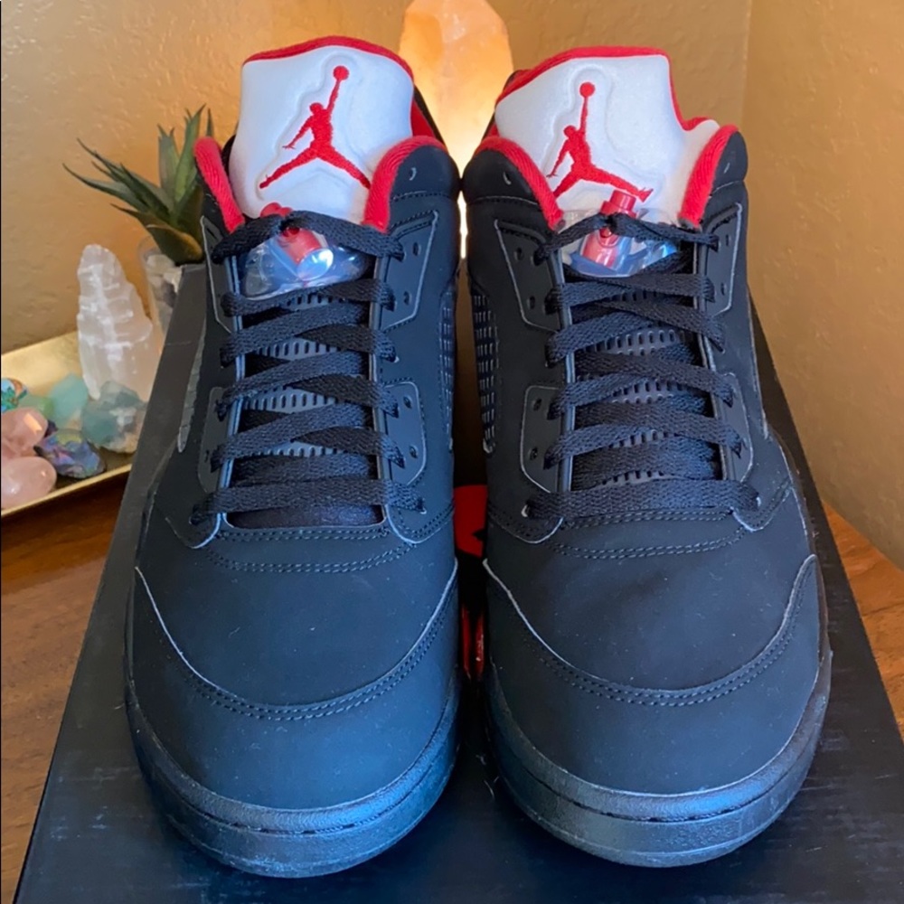 Black and Red Air Jordan 5 Retro Low